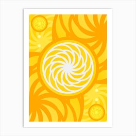Geometric Abstract Glyph in Happy Yellow and Orange n.0042 Art Print