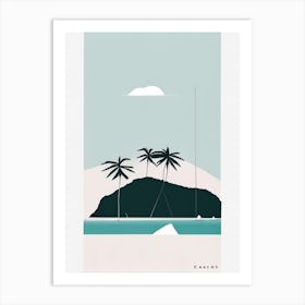 Cocos Island Costa Rica Simplistic Tropical Destination Art Print