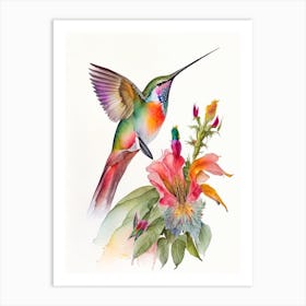 Allen S Hummingbird Cute Neon 2 Art Print