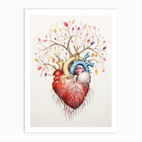 Heart Tree Illustration Art Print