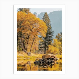 Autumn Forest Creek Art Print