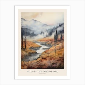 Autumn Forest Landscape Yellowstone National Park Poster Art Print