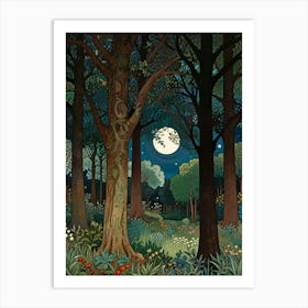 william morris Forest At Night 1 Art Print