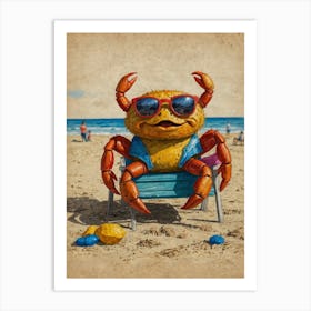 Crab At The Beach Art Print