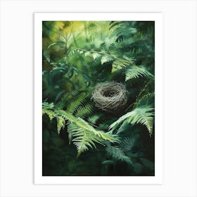 Birds Nest Fern Painting 1 Art Print