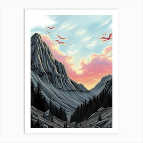 Sunset In The Mountains 57 Art Print