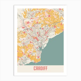 Cardiff Map Poster Art Print