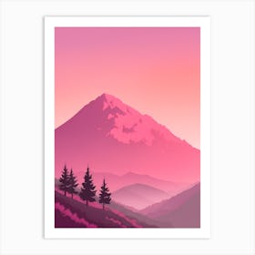 Misty Mountains Vertical Background In Pink Tone 40 Art Print