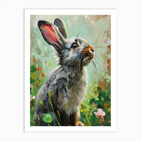 Silver Fox Rabbit Painting 1 Art Print