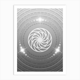 Geometric Glyph in White and Silver with Sparkle Array n.0187 Art Print