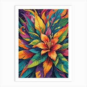 Colourful Flowerburst no1 Art Print