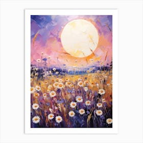 Sunset With Daisies Art Print