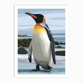King Penguin Isabela Island Minimalist Illustration 2 Art Print