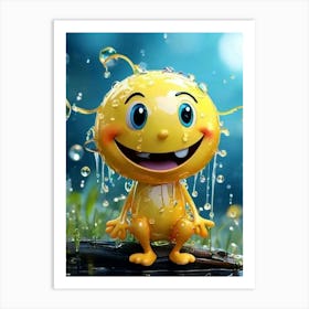 Yellow Smiley- Kids Art Print