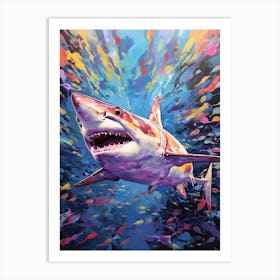  A Blacktip Shark Vibrant Paint Splash 3 Art Print