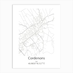 Cordenons,Italy Minimalist Map Poster