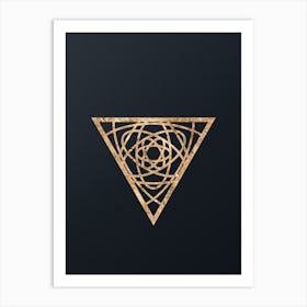 Geometric Gold Glyph on Dark Teal n.0486 Art Print