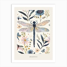 Colourful Insect Illustration Dragonfly 11 Poster Art Print