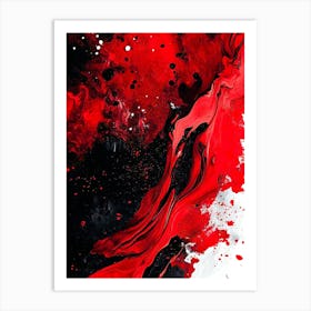 Abstract Red And Black Painting Art Print