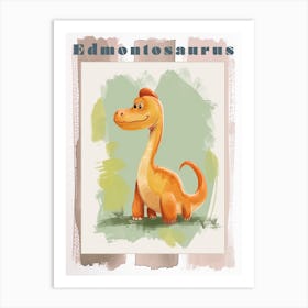 Watercolour Of A Edmontosaurus Dinosaur 2 Poster Art Print