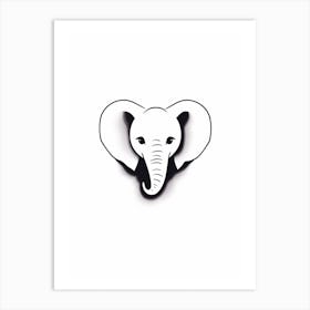 Cute Simple Elephant Heart Art Print