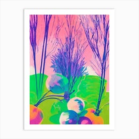 Beetroot Risograph Retro Poster vegetable Art Print