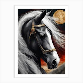 Horse In The Moonlight 20 Art Print