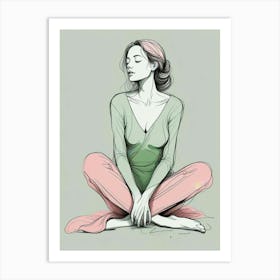 Calm Woman Portrait Art Print (3) Art Print