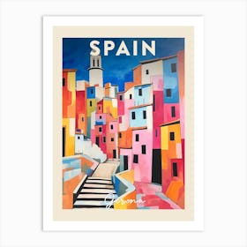 Girona Spain 1 Fauvist Painting  Travel Poster Art Print