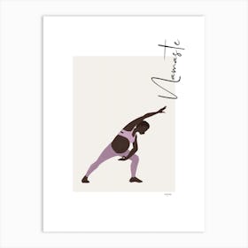 Namaste I - person, yoga, namaste, silhouette, self love, minimalistic, pastel, boho, spirituality, yoga pose, yogi, mural, illustration, fine art, mindfulness Art Print