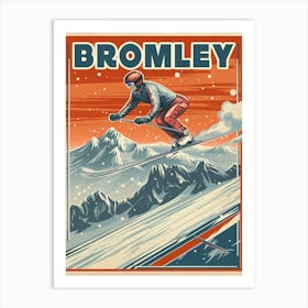 Bromley Mountain: A Vintage Ski Poster Art Print