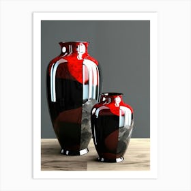 Red And Black Vases 2 Art Print