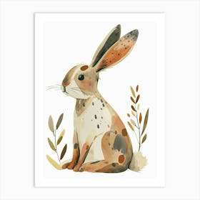Harlequin Rabbit Kids Illustration 4 Art Print