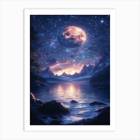 Moon And Stars 18 Art Print