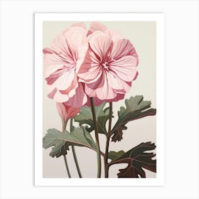 Floral Illustration Geranium 3 Art Print