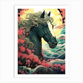 Horse In Bloom Art Print