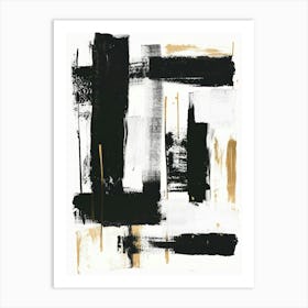 Abstract Black And Gold Painting 72 Art Print