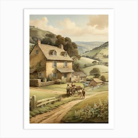 Old England Cottage Art Print