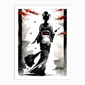 Geisha Painting 1 Art Print