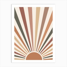 Retro Sunburst Art Print