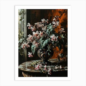 Baroque Floral Still Life Cyclamen 2 Art Print