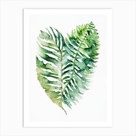 Heart Fern Watercolour Art Print