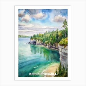 Bruce Peninsula National Park Watercolor Painting Art Print