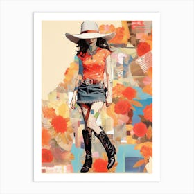 Collage Of Cowgirl Matisse Inspired 2 Art Print