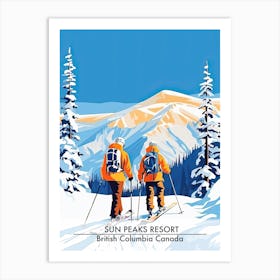 Sun Peaks Resort   British Columbia Canada, Ski Resort Poster Illustration 0 Art Print