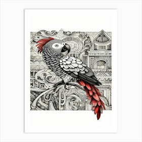 Lemon Parrot Art Print