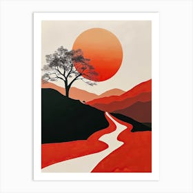 Sunset Road, Minimalism Art Print