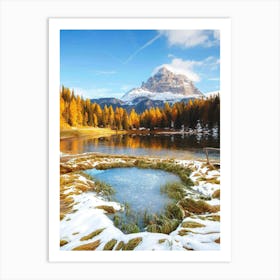 Dolomite Mountains In Winter Art Print