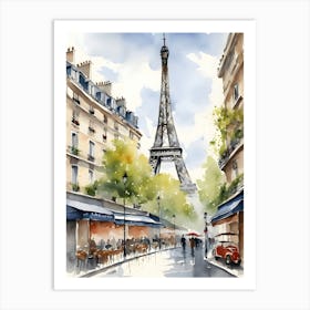 Paris France Watercolor Art Print