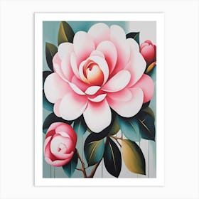 Pink Flower Painting Art Print